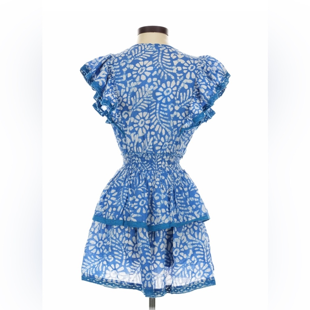 Blue Island NWT Blue & White Floral Midi Dress | Ruffle Sleeve Cotton Dress | S - Picture 2 of 8